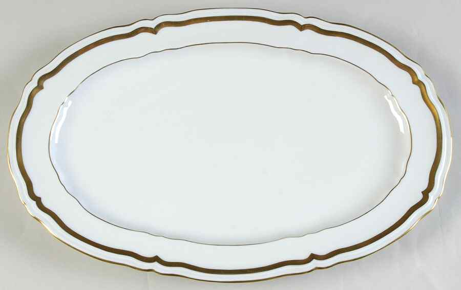 Marie Antoinette (Gold) 13" Oval Serving Platter by Ceralene-1