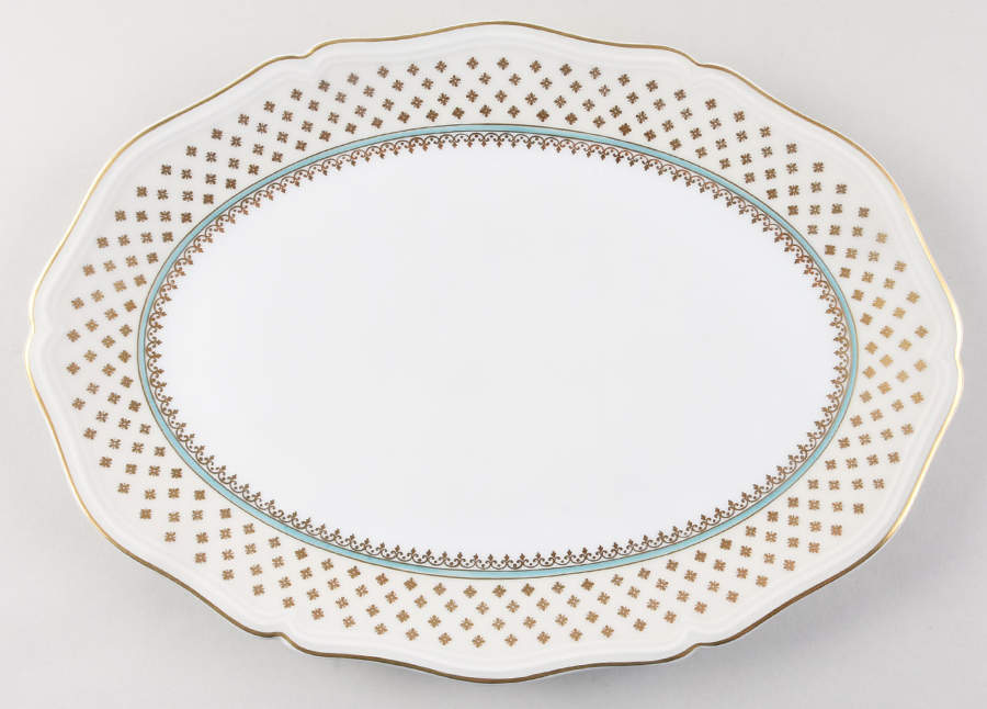 Malmaison Ivory 13" Oval Serving Platter by Ceralene-1