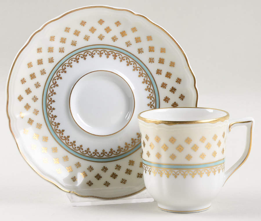 Malmaison Ivory Demitasse Cup & Saucer Set by Ceralene-1
