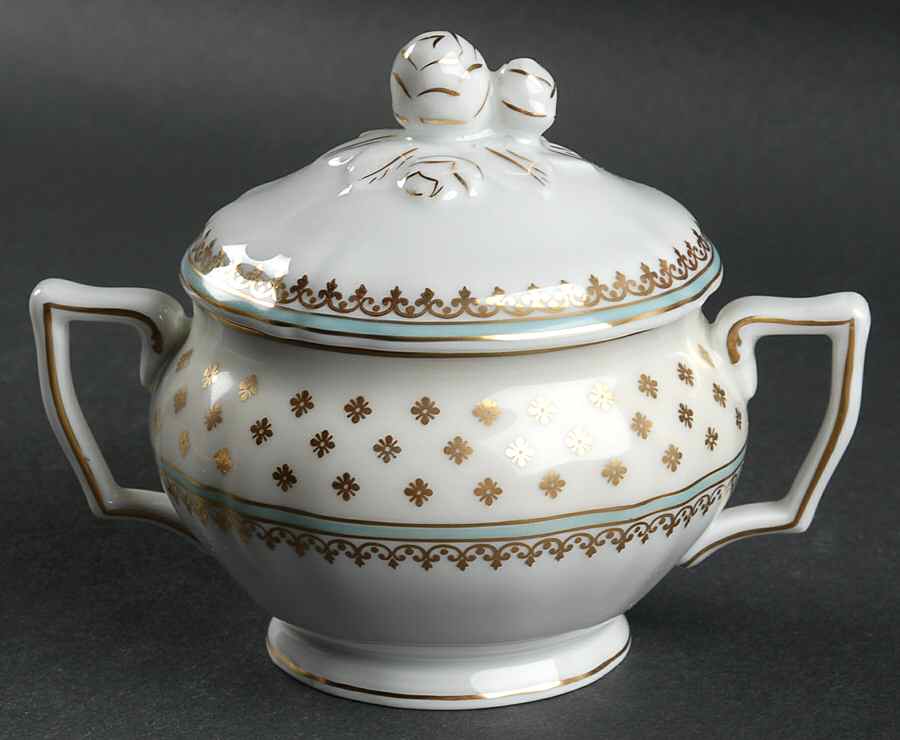 Malmaison Ivory Sugar Bowl & Lid by Ceralene-1