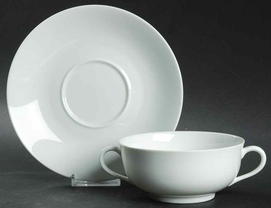 Marly-Menton Flat Cream Soup Bowl & Saucer Set by Ceralene-1