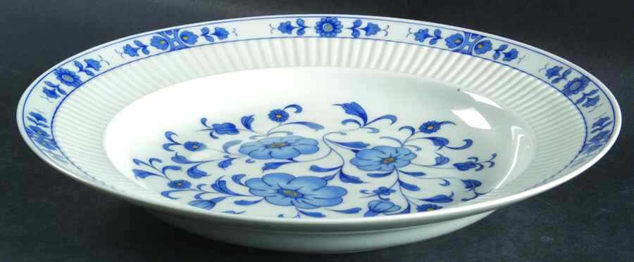Medicis (Blue) 9" Individual Pasta Bowl by Ceralene-1