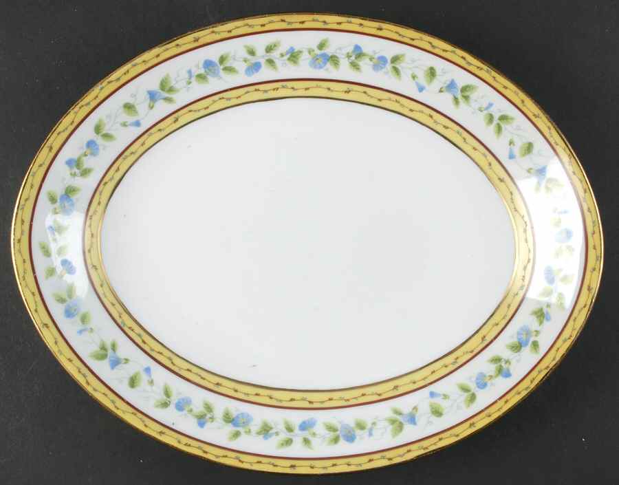 Morning Glory Ring 12" Oval Serving Platter by Ceralene-1
