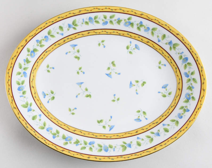 Morning Glory Spray 12" Oval Serving Platter by Ceralene-1