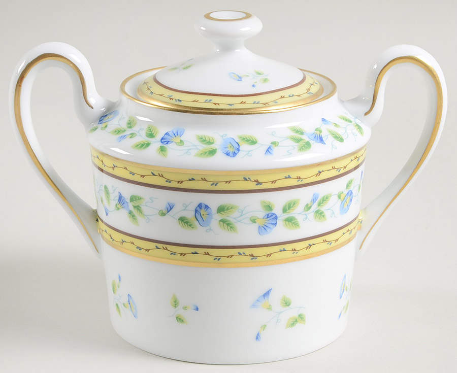 Morning Glory Spray Sugar Bowl & Lid by Ceralene-1