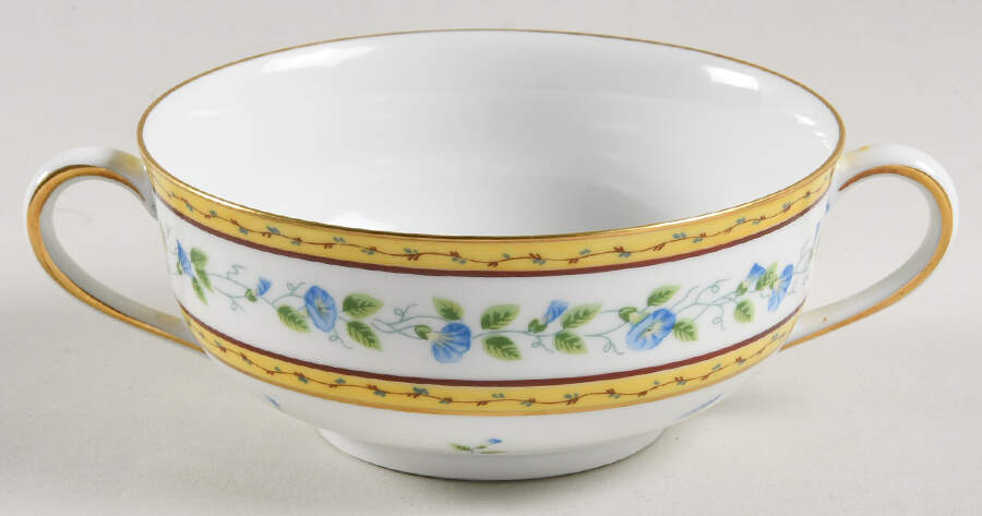 Morning Glory Spray Flat Cream Soup Bowl by Ceralene-1