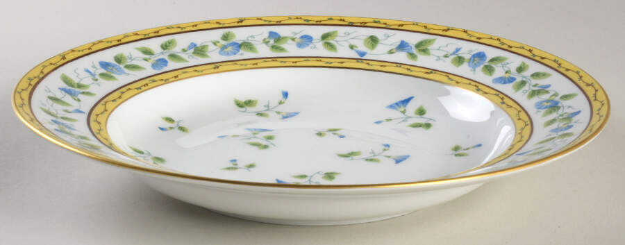 Morning Glory Spray Large Rim Soup Bowl by Ceralene-1