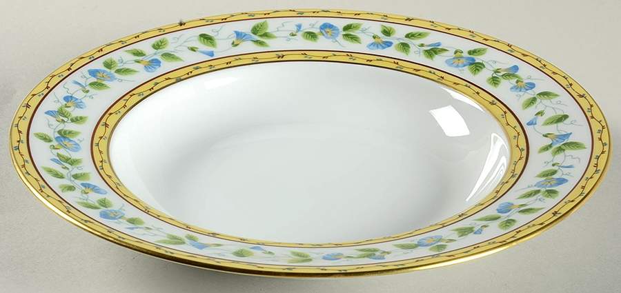 Morning Glory Spray Large Rim Soup Bowl by Ceralene-1