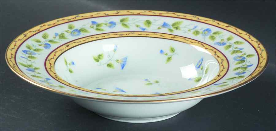 Morning Glory Spray Rim Soup Bowl by Ceralene-1