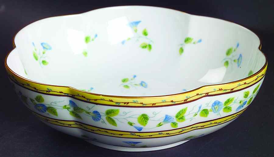 Morning Glory Spray 7" Melon Bowl by Ceralene-1