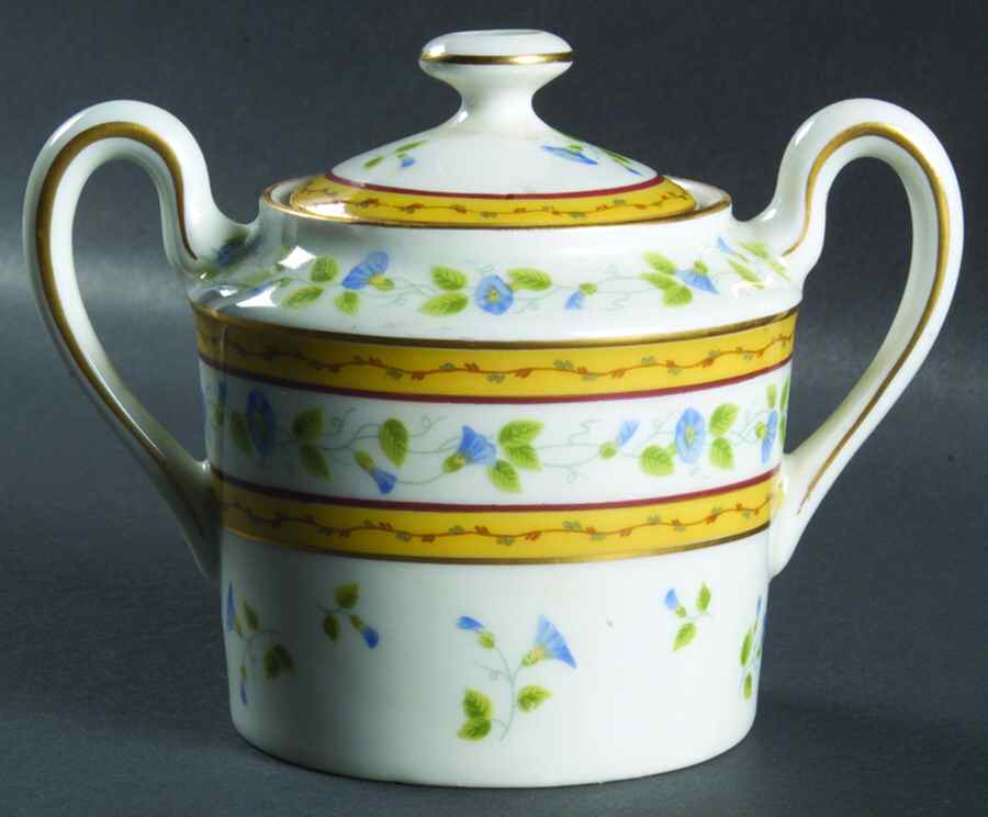 Morning Glory Spray Sugar Bowl & Lid by Ceralene-1