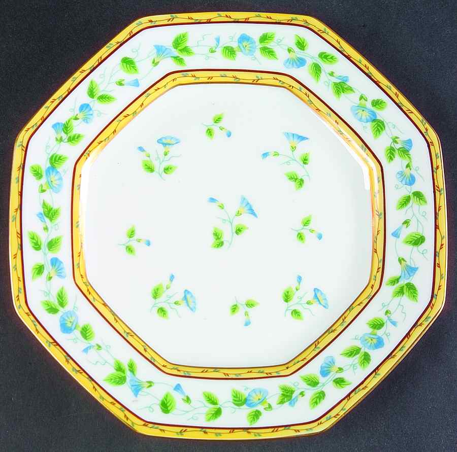Morning Glory Spray Octagonal Luncheon Plate by Ceralene-1