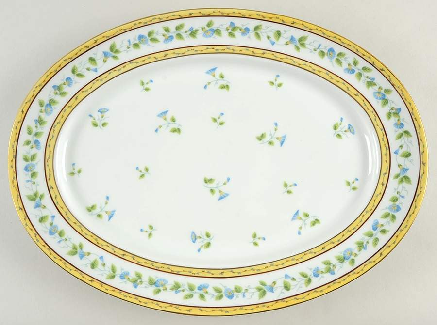 Morning Glory Spray 16" Oval Serving Platter by Ceralene-1