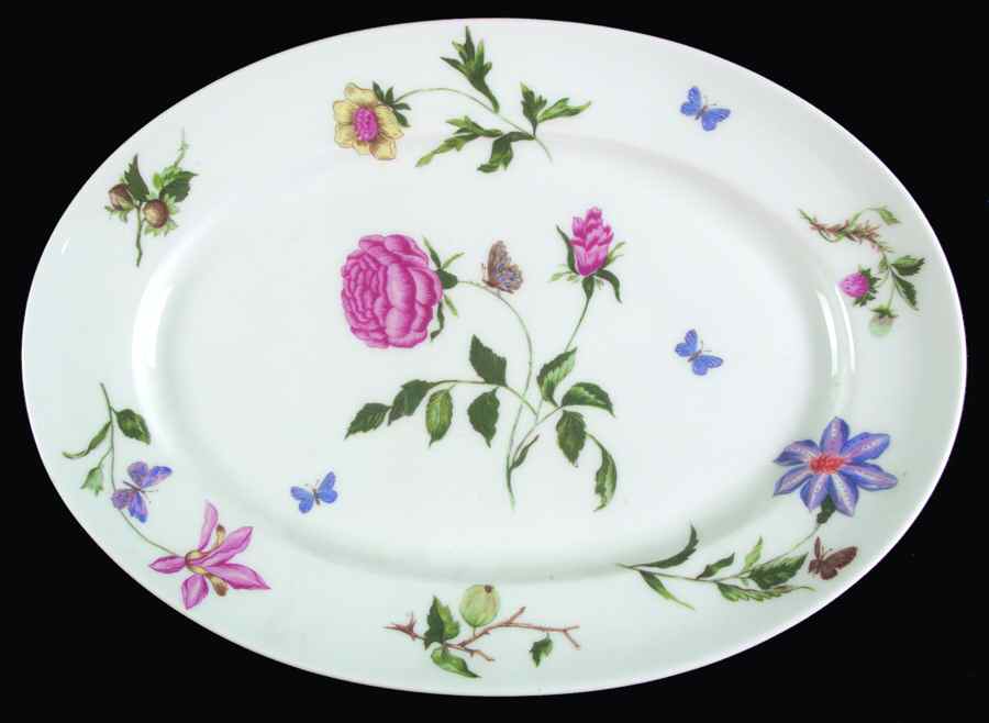 Mon Jardin 14" Oval Serving Platter by Ceralene-1