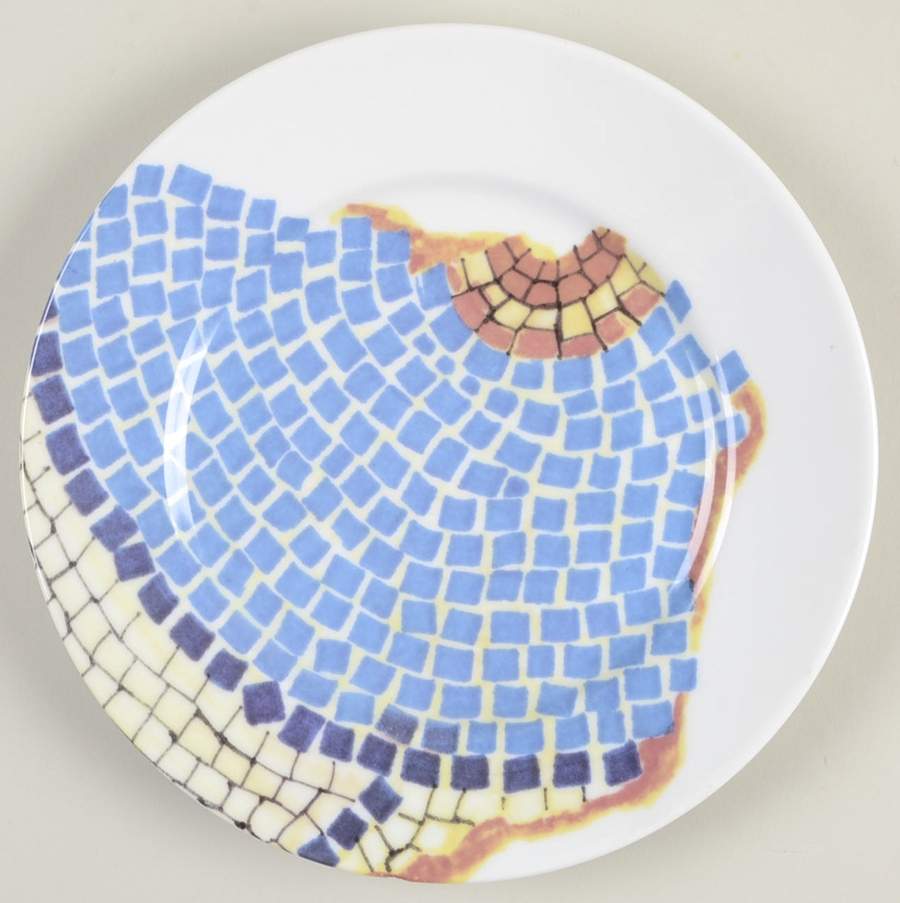 Mosaiques Blue Center Luncheon Plate by Ceralene-1