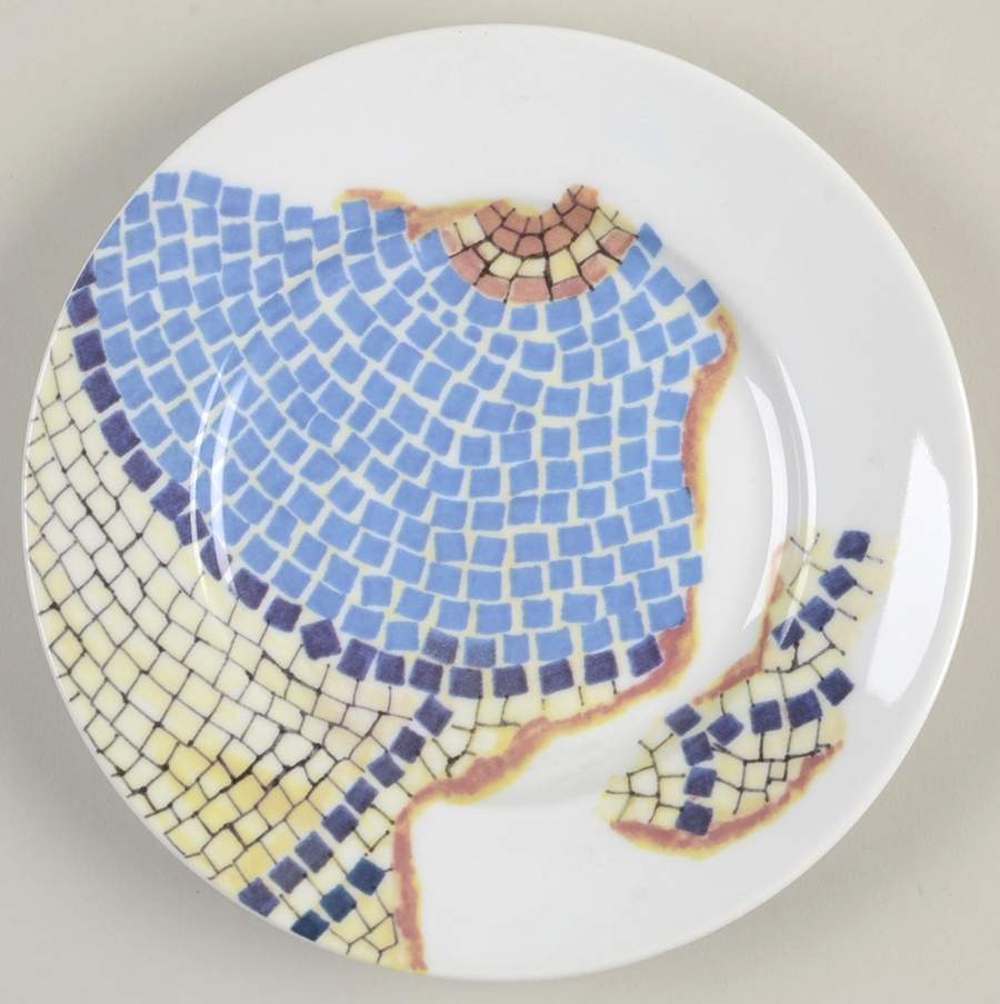 Mosaiques Blue Center Bread & Butter Plate by Ceralene-1