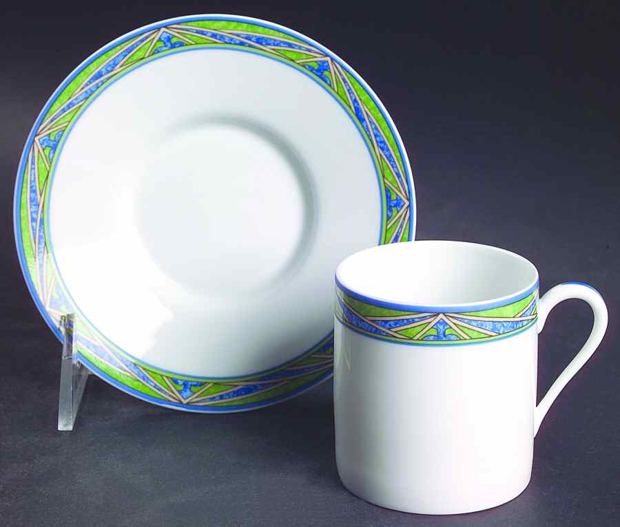 Myriade Flat Demitasse Cup & Saucer Set by Ceralene-1