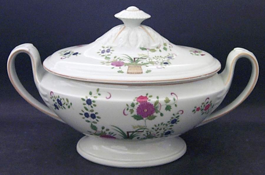 Panier Chinois Celadon Directoire Tureen & Lid by Ceralene-1