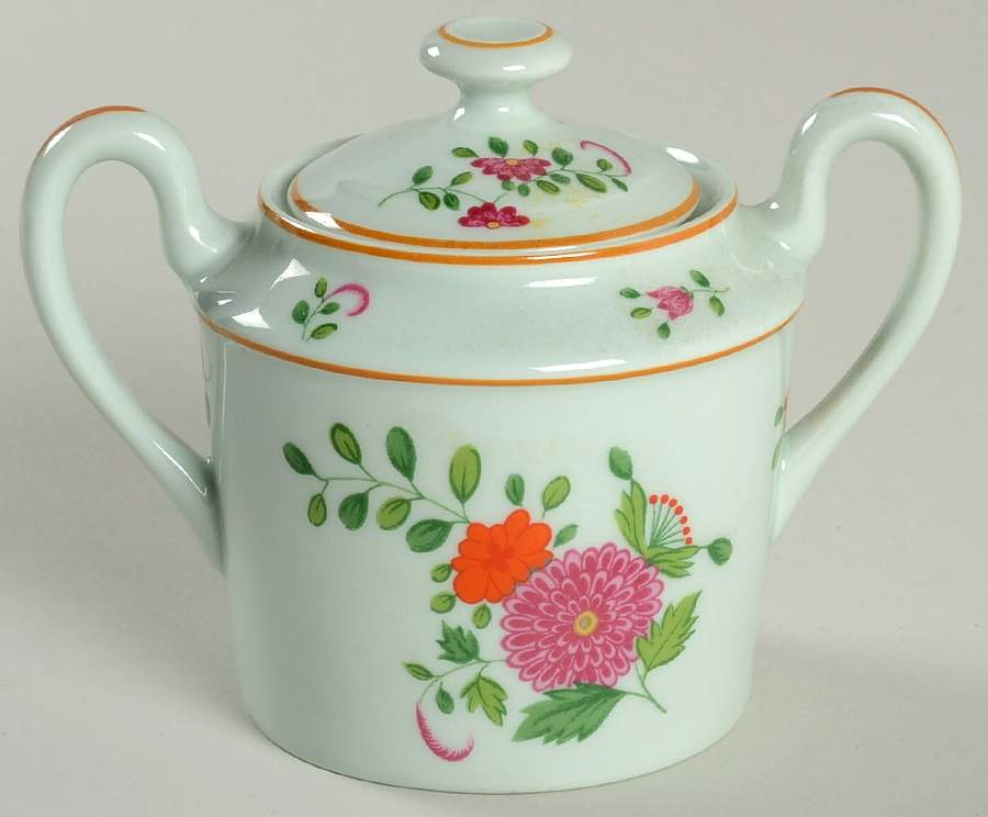 Panier Chinois Celadon Sugar Bowl & Lid by Ceralene-1