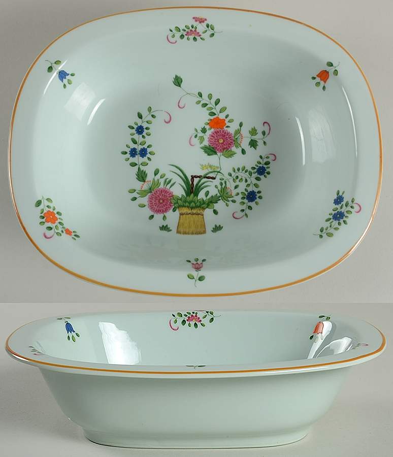Panier Chinois Celadon 9" Oval Vegetable Bowl by Ceralene-1