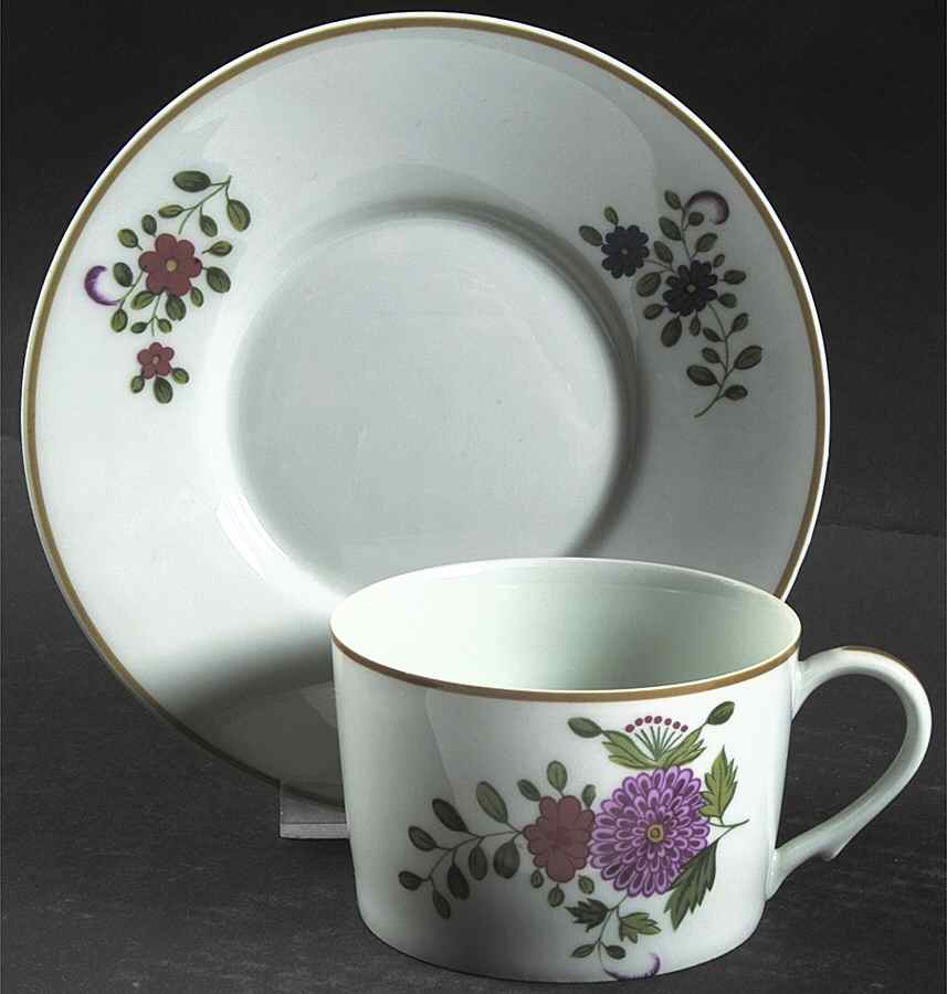 Panier Chinois White Flat Cup & Saucer Set by Ceralene-1