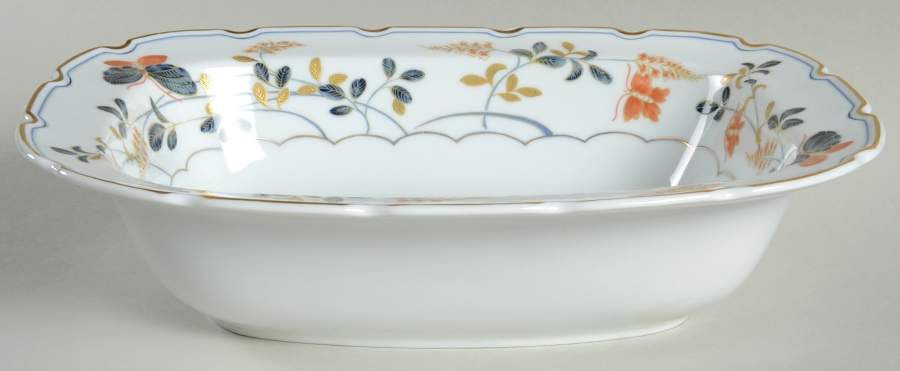 Papillons 10" Oval Vegetable Bowl by Ceralene-1