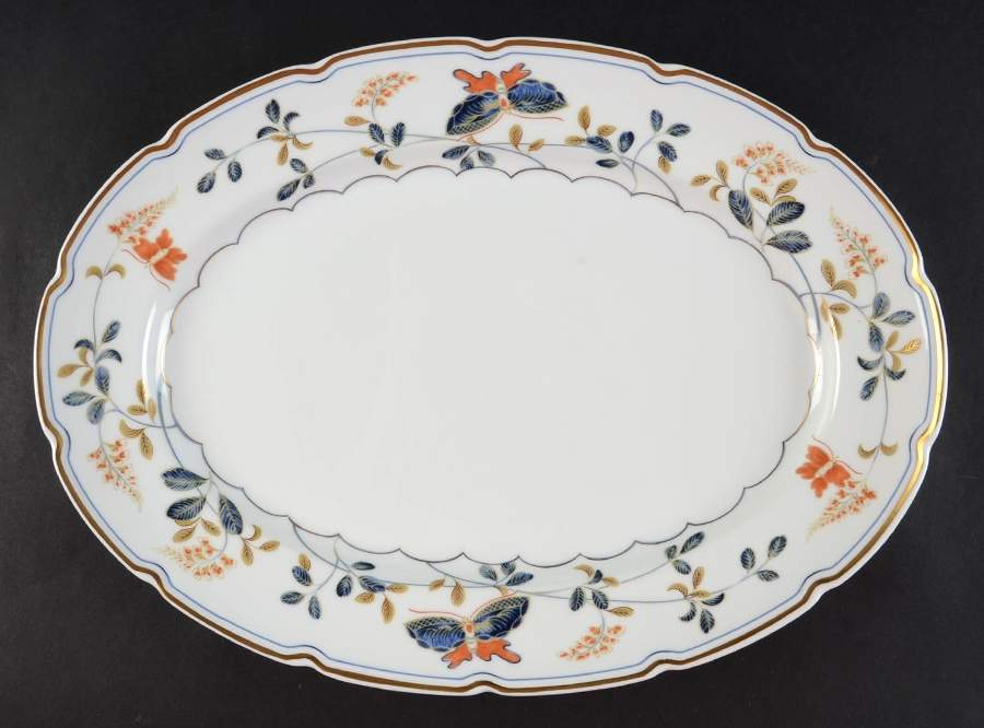 Papillons 14" Oval Serving Platter by Ceralene-1
