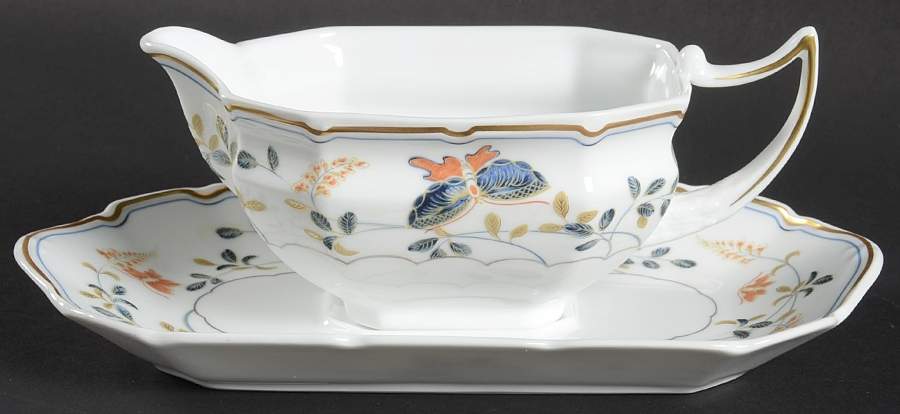 Papillons Gravy Boat & Underplate by Ceralene-1