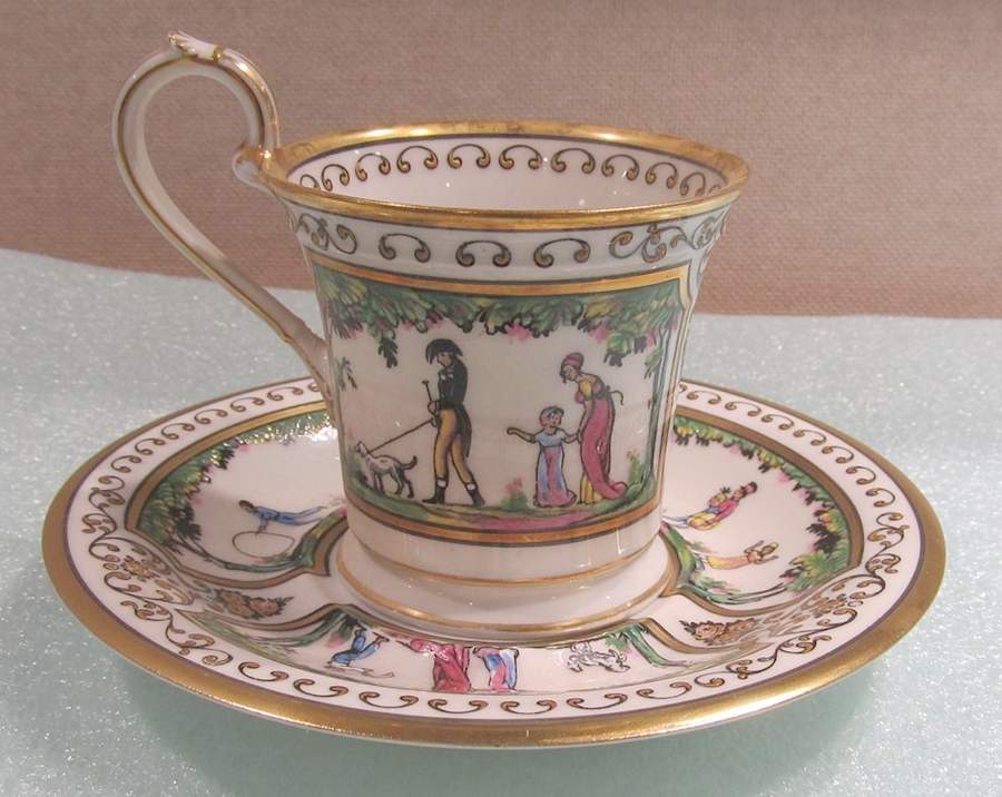 Palais Royal Footed Demitasse Cup & Saucer Set by Ceralene-1
