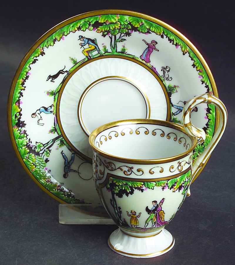 Palais Royal Footed Demitasse Cup & Saucer Set by Ceralene-1