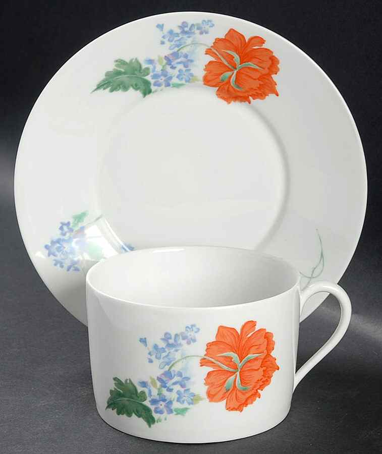 Pavot Poppy Breakfast Cup & Saucer Set by Ceralene-1