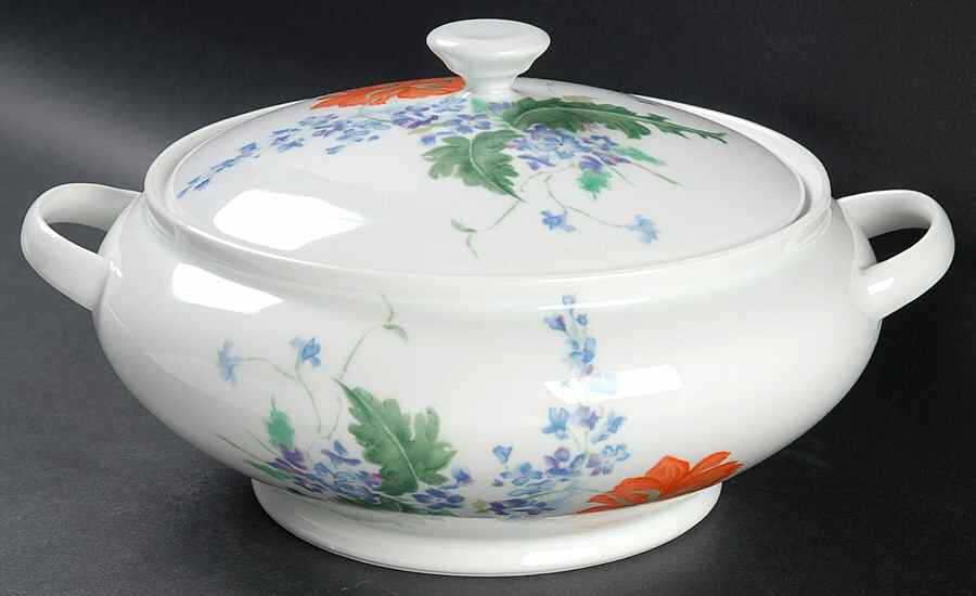 Pavot Poppy Round Covered Vegetable by Ceralene-1