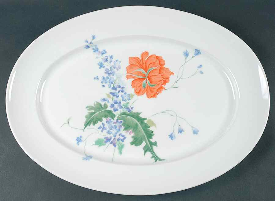 Pavot Poppy 16" Oval Serving Platter by Ceralene-1