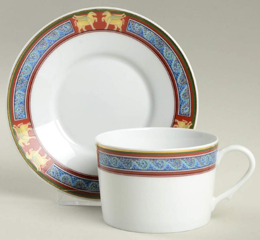 Pegasus Flat Cup & Saucer Set by Ceralene-1