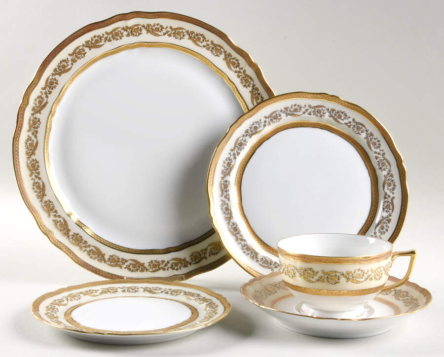 Regence (Gold Design) 5 Piece Place Setting by Ceralene-1