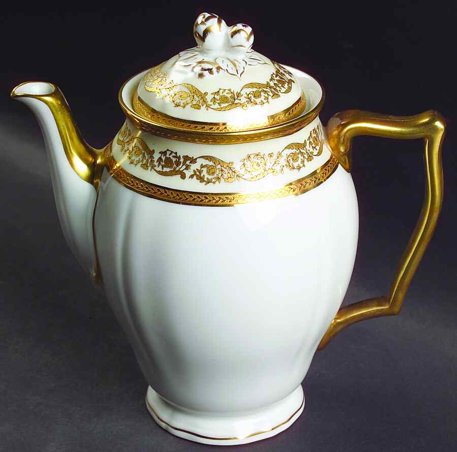 Regence (Gold Design) Coffee Pot & Lid by Ceralene-1