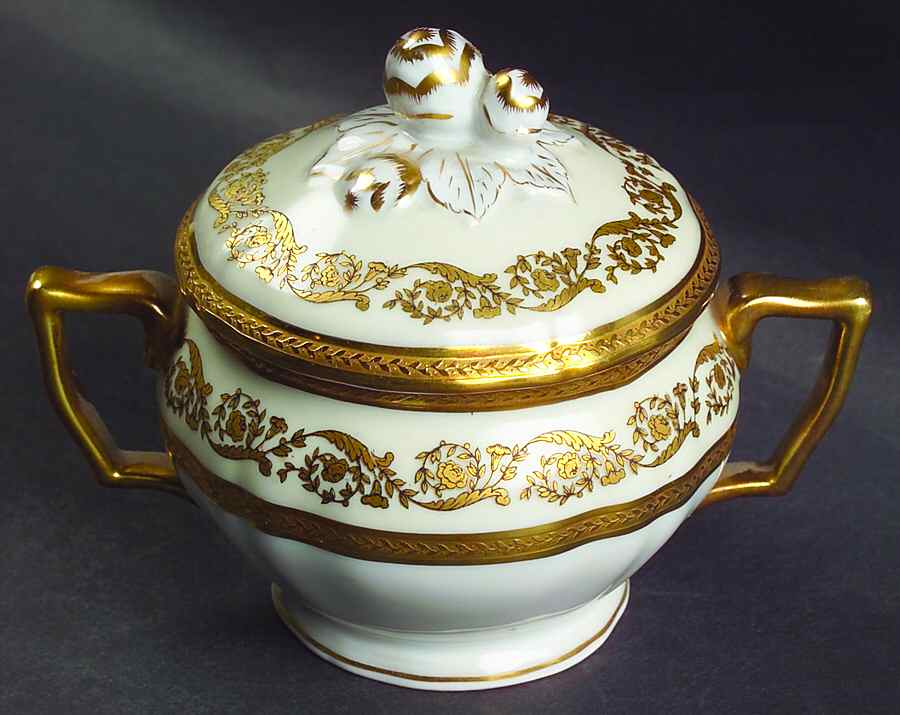 Regence (Gold Design) Sugar Bowl & Lid by Ceralene-1
