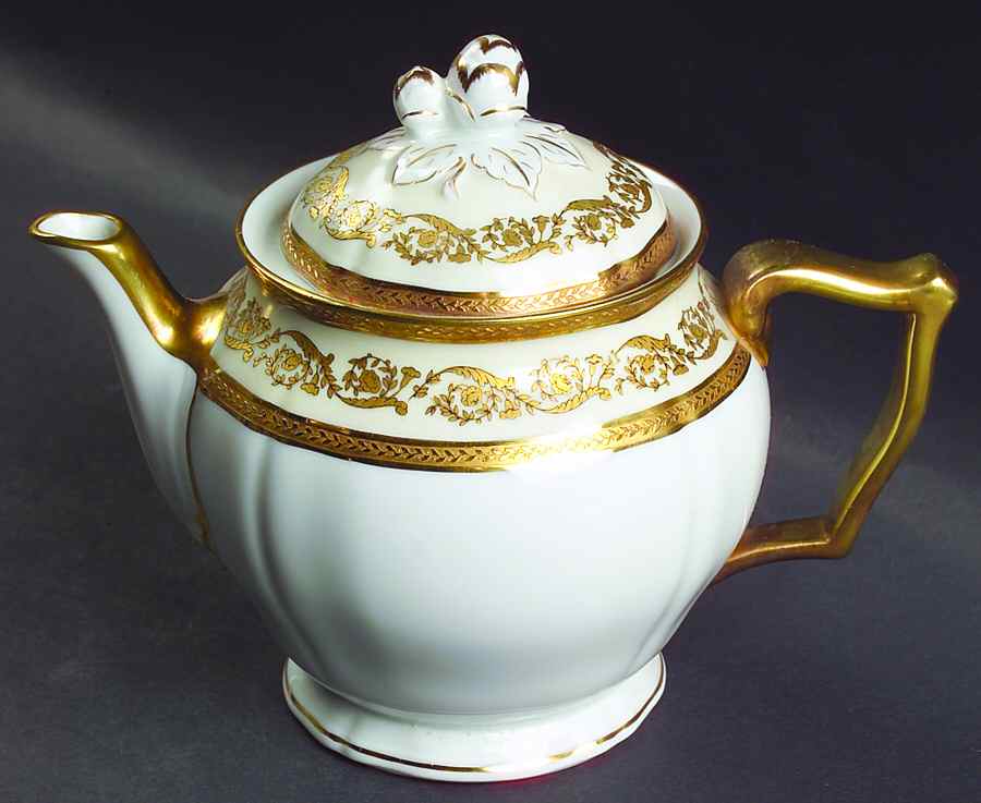 Regence (Gold Design) Teapot & Lid by Ceralene-1