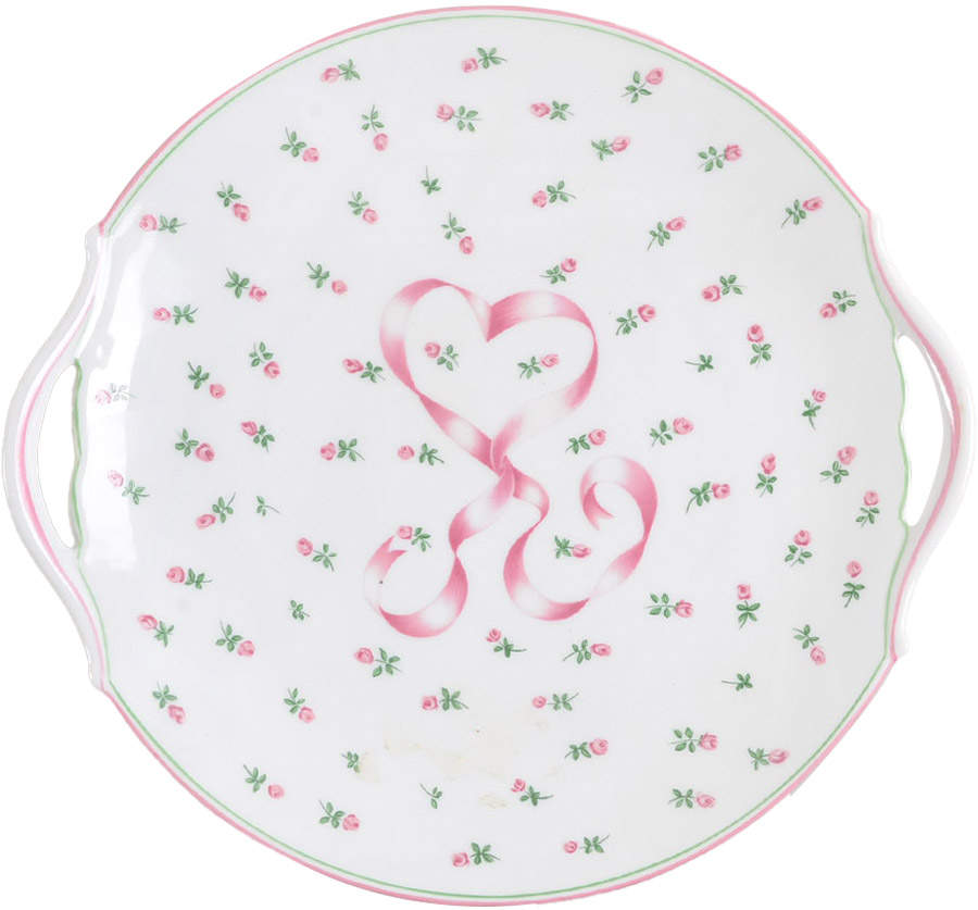 Romantique Pink Handled Cake Plate by Ceralene-1