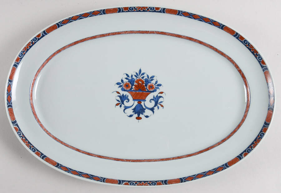 Rouen Celedon 14" Oval Serving Platter by Ceralene-1