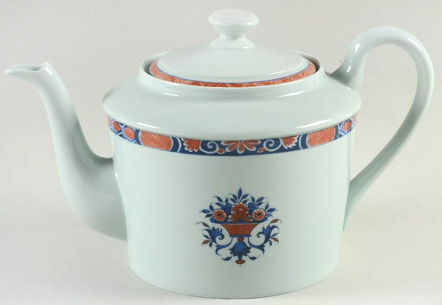 Rouen Celedon Teapot & Lid by Ceralene-1