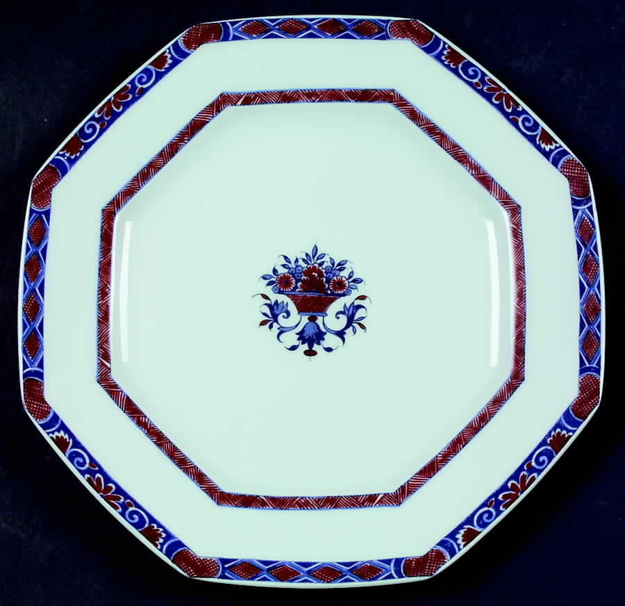Rouen Celedon Octagonal Luncheon Plate by Ceralene-1
