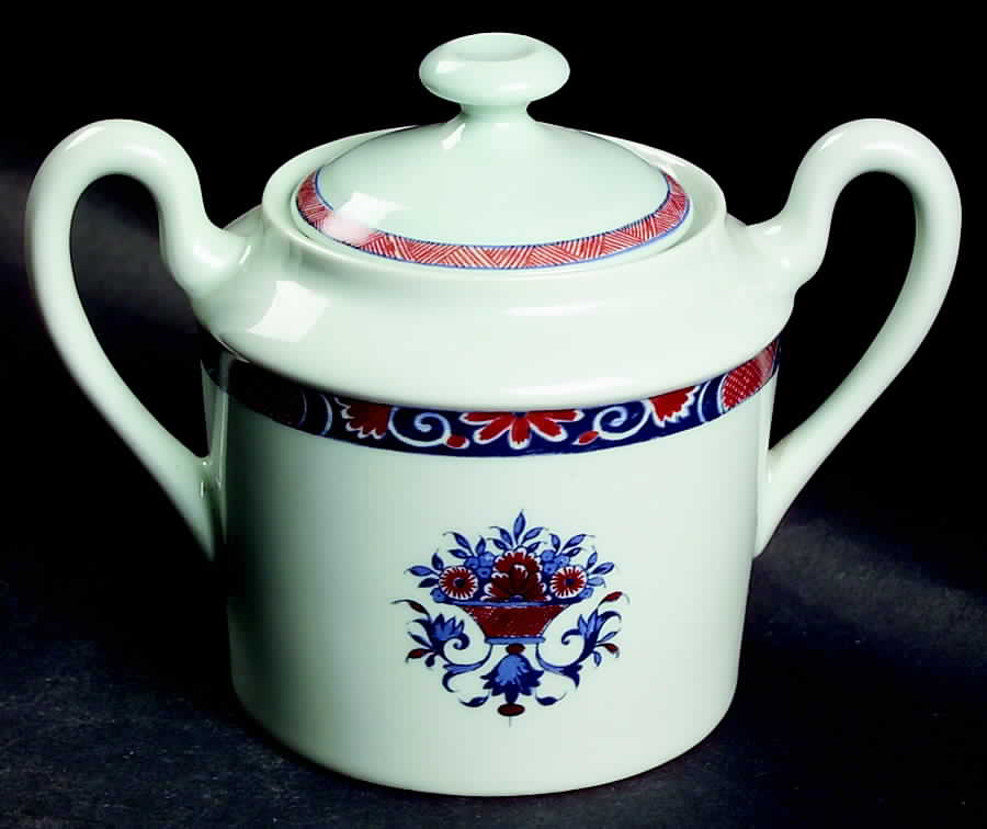 Rouen Celedon Sugar Bowl & Lid by Ceralene-1