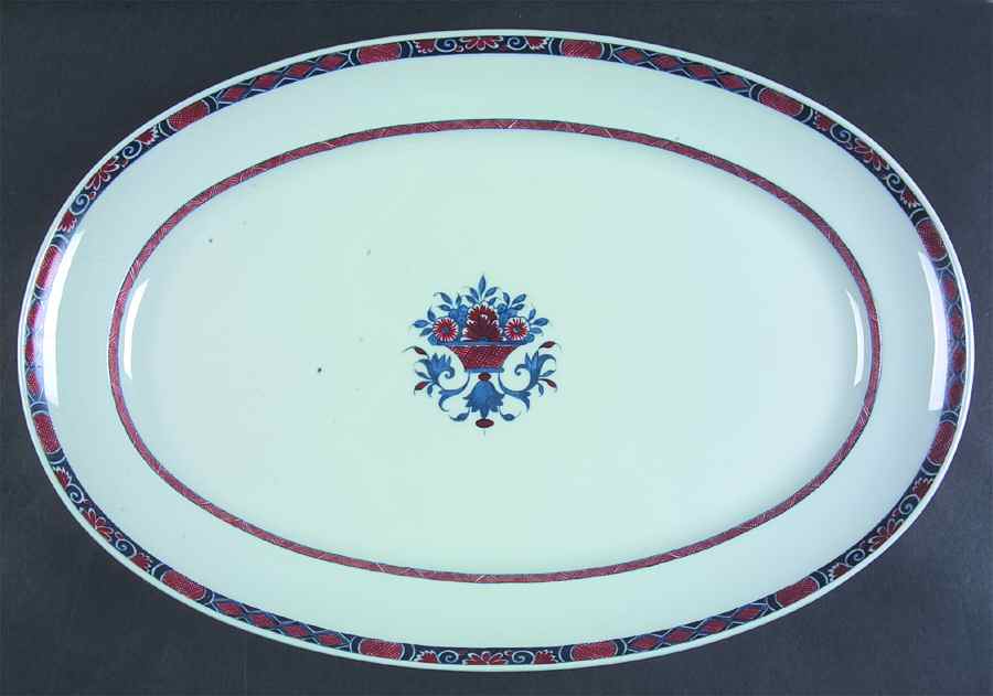 Rouen Celedon 16" Oval Serving Platter by Ceralene-1