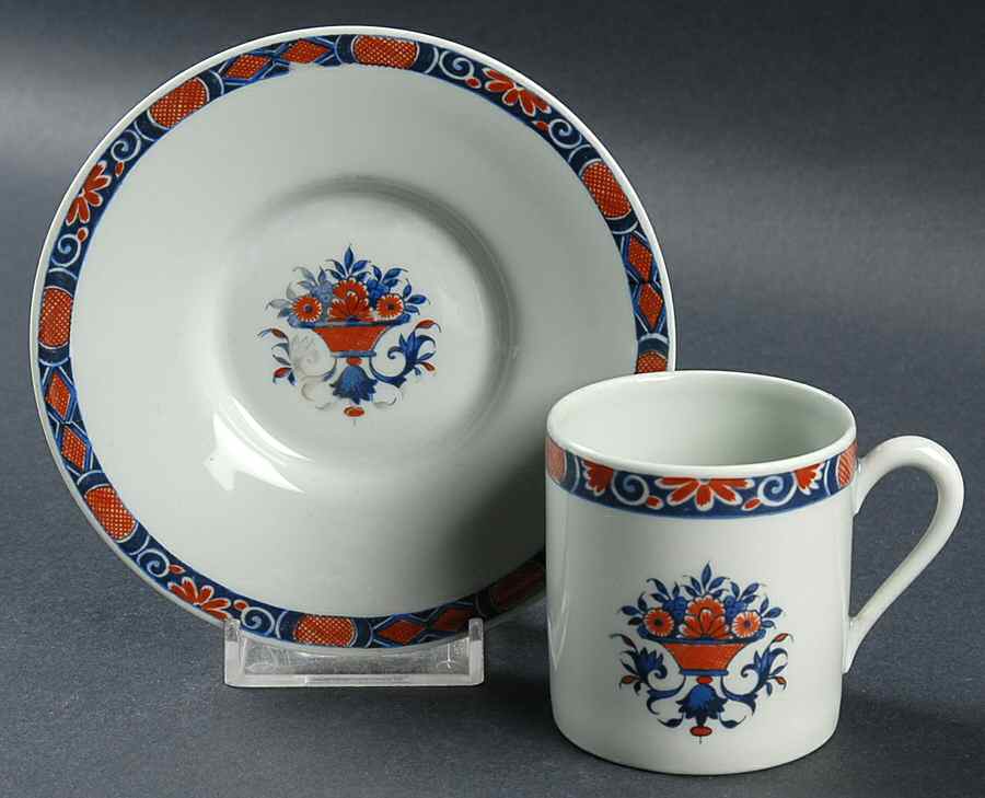 Rouen Celedon Flat Demitasse Cup & Saucer Set by Ceralene-1