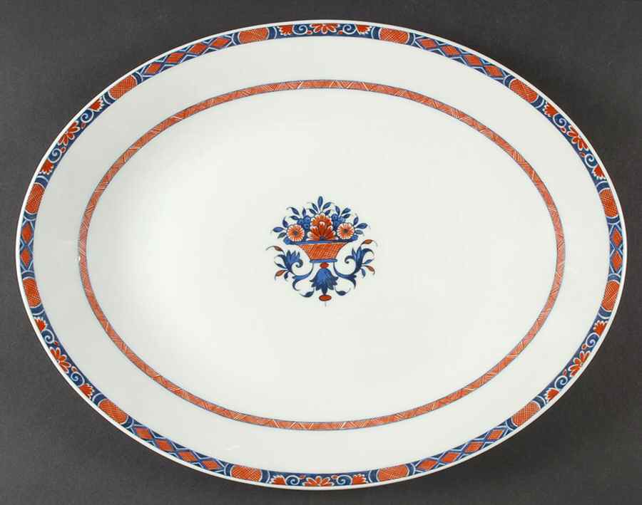 Rouen Celedon 15" Oval Serving Platter by Ceralene-1