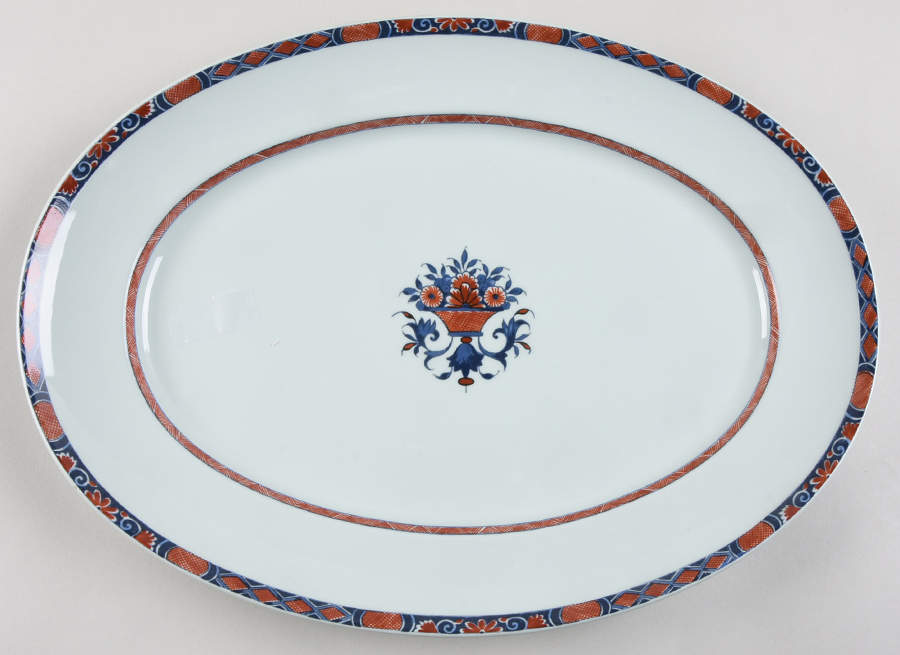 Rouen White 16" Oval Serving Platter by Ceralene-1