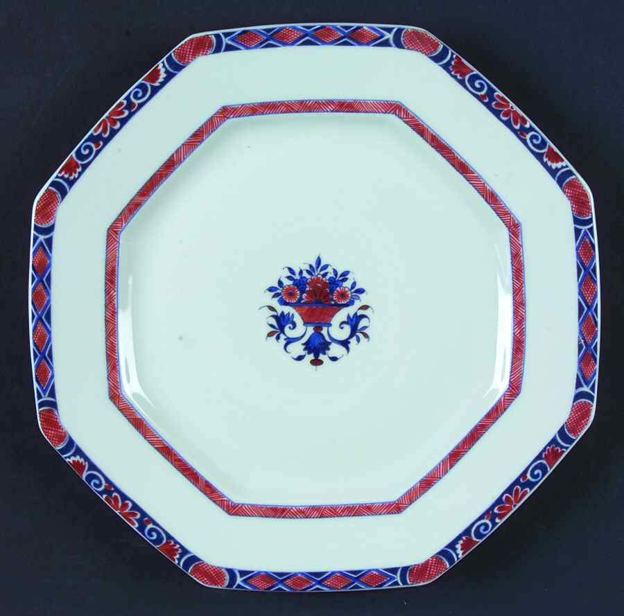 Rouen White Octagonal Luncheon Plate by Ceralene-1