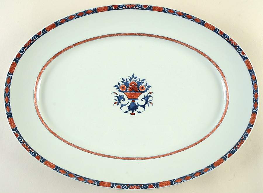 Rouen White 14" Oval Serving Platter by Ceralene-1