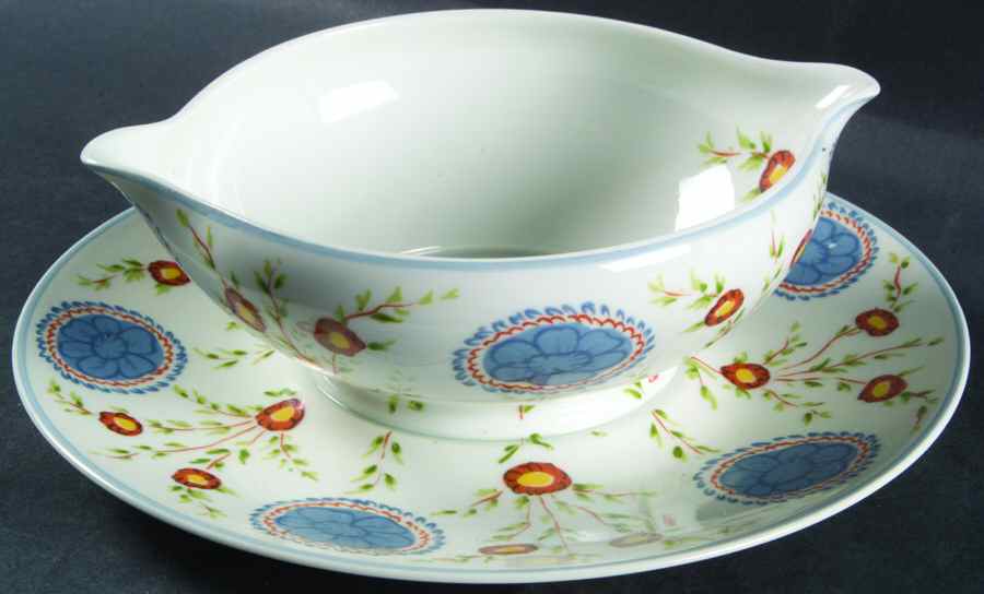 Sarabande Gravy Boat with Attached Underplate by Ceralene-1